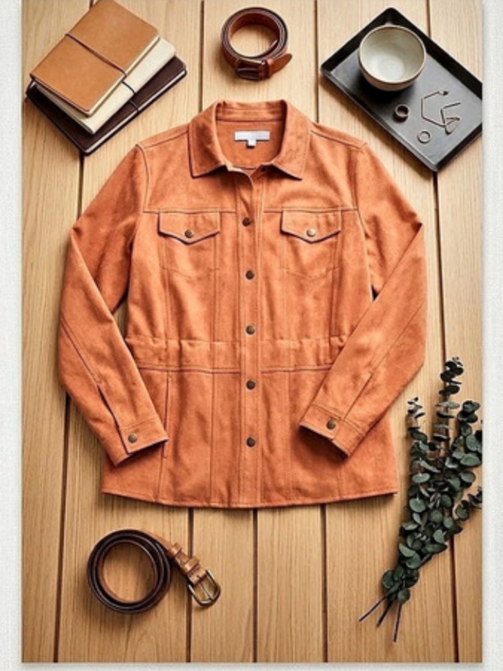 Women's Utility Jacket in Tan/ Orange Like New